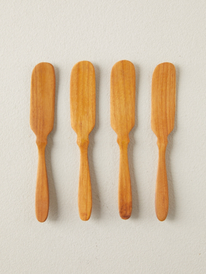 Teak Butter Knives, Set Of 4