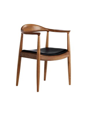 Saratoga Dining Chair - Walnut And Black - Aeon