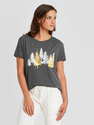 Women's Holiday Trees Sleep T-shirt - Stars Above™ Charcoal