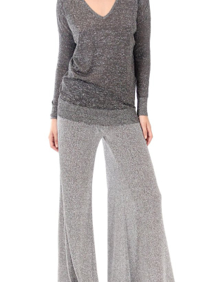 Metallic Jersey Palazzo Pants