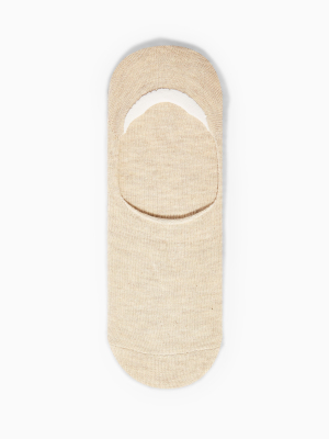 Oat Marl No Show Socks With Gel Pads