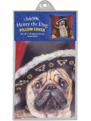 Accoutrements Henry The Pug 18"x 18" Pillow Cover