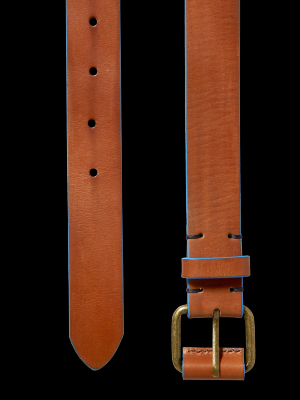 Contrast Edge Leather Belt