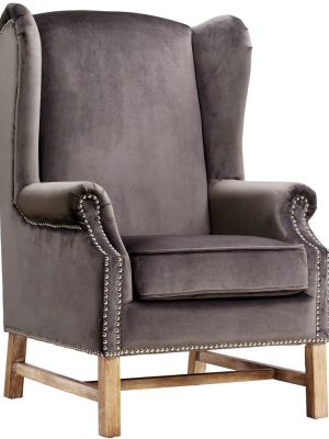 Norcross Gray Velvet Chair