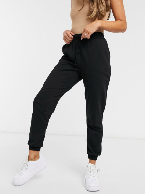 Asos Design Basic Sweatpants With Tie Waist In Organic Cotton