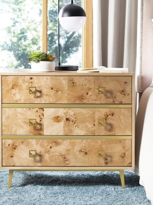 Lyndon Leigh Katia 3 Drawer Chest - Natural/gold