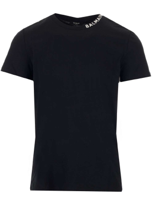 Balmain Collar Logo Print T-shirt