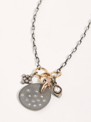 Diamond Orbit Charm Necklace