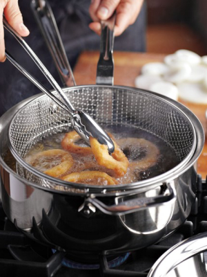 All-clad D5 Stainless-steel Deep 6-qt. Sauté Pan With Fry Basket & Tongs