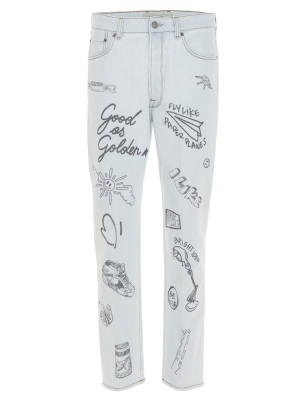 Golden Goose Deluxe Brand Sketch-printed Slim Fit Jeans