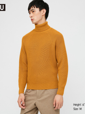 Men U Fisherman Ribbed Turtleneck Long-sleeve Sweater