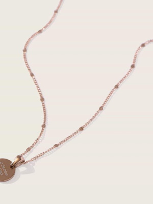 Sun Drop Engravable Necklace In Rose Gold