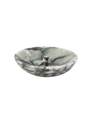 Small Incense Holder - Green Flower Marble