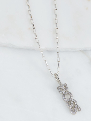 Boss Cz Necklace, Rhodium