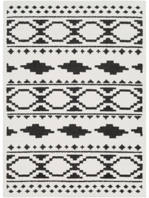 Moroccan Shag Rug In White & Black