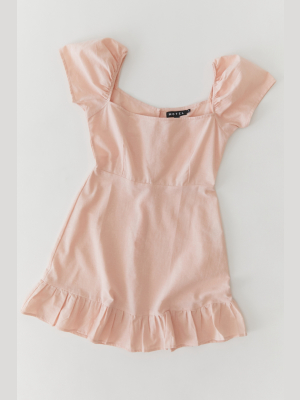 Motel Syami Cotton Ruffle Mini Dress