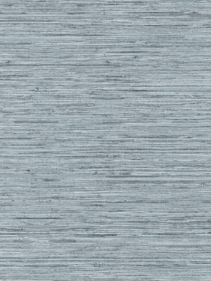 Faux Weave Grasscloth Peel & Stick Wallpaper In Blue And Grey By Roommates For York Wallcoverings
