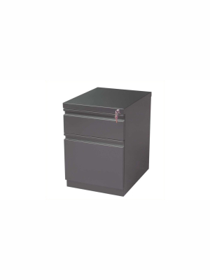 Steel 2 Drawer Mobile File Cabinet In Charcoal Gray-hirsh Industries