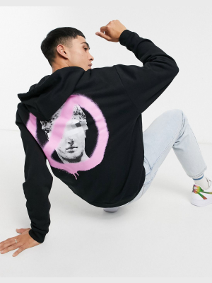 Asos Design Oversized Hoodie With Back Print