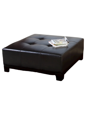 Darlington Bonded Leather Ottoman Espresso - Christopher Knight Home