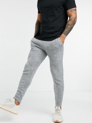 Asos Design Knit Set Sweatpants In Gray