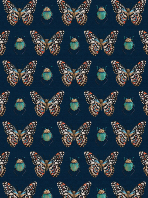 Beetle & Butterfly Wallpaper From The Wallpaper Republic Collection By Milton & King