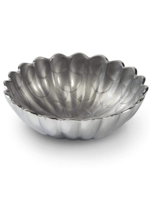 Julia Knight Peony 8.5" Round Deep Bowl In Platinum