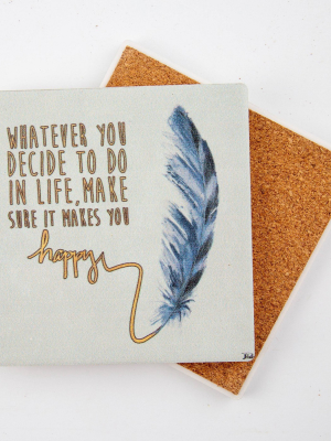 4pk Decide On Happiness Coasters - Thirstystone