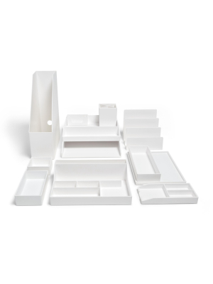 Tru Red 12-piece Plastic Desk Set, White Tr55301