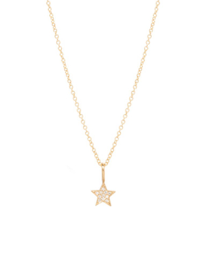 14k Midi Bitty Pave Star Necklace