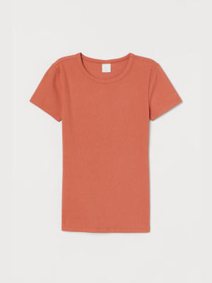 Ribbed Cotton T-shirt