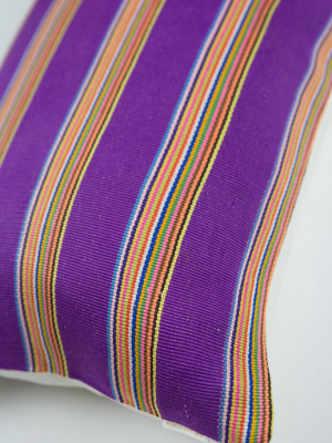 Zacualpa Purple Rainbow Pillow 12"x20"