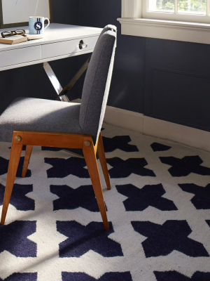 Navy Talitha Reversible Peruvian Flat Weave Rug