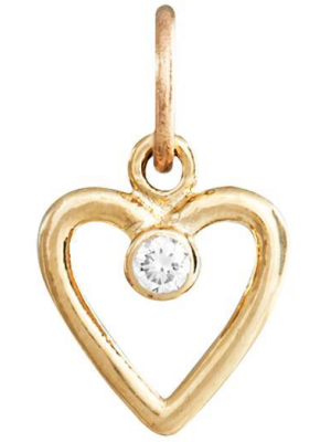 Birth Jewel Heart Charm With Diamond