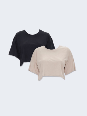 Plus Size Cotton Crew Tee Set