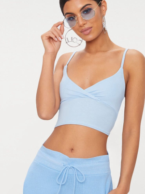 Basic Pastel Blue Jersey Bralet