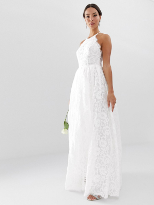 Asos Edition Lace Halter Neck Maxi Wedding Dress