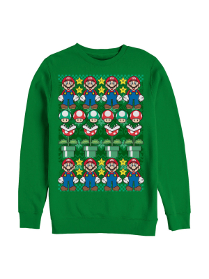 Men's Nintendo Ugly Christmas Mario Sweatshirt