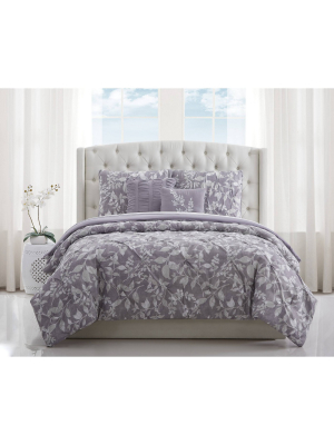 Alexa Floral Pleated Comforter Set - Style 212