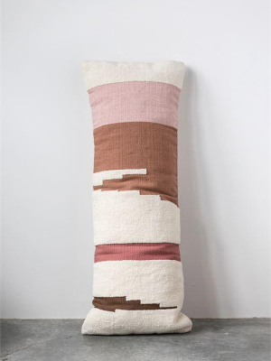 Hand-woven Cotton Kilim Lumbar Pillow