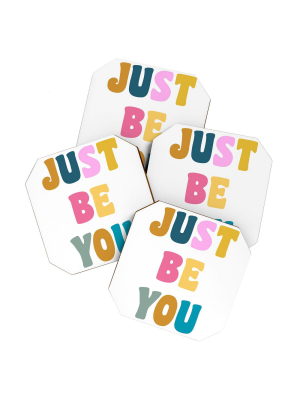 4pk June Journal Colorful Just Be You Coasters - Society6