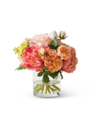 Josephine Peony & Rose Garden In Vase