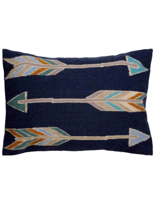 En Casa Encasa14 Blue/taupe Pillow