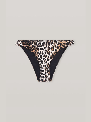 Ganni Twisted Bikini Briefs Leopard