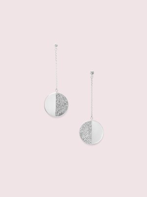 Mod Scallop Pavé Linear Earrings