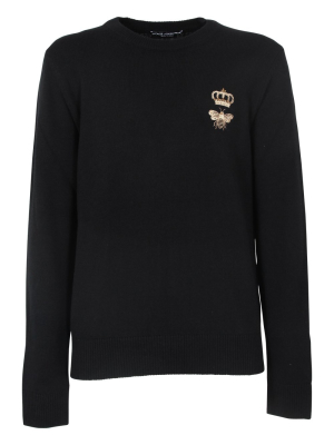 Dolce & Gabbana Embroidered Crewneck Knit Sweater