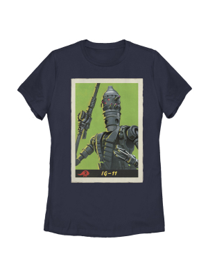 Women's Star Wars The Mandalorian Ig-11 Droid Card T-shirt