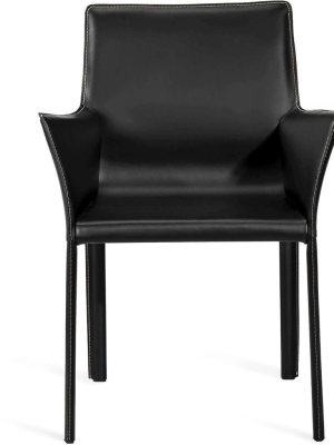 Interlude Home Jada Arm Chair - Black Night