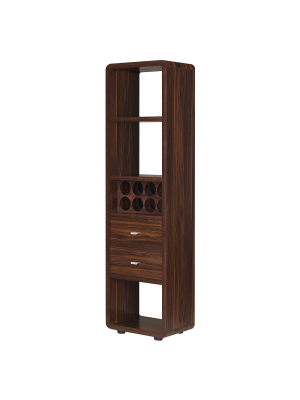 Iohomes Sierri Contemporary Wine Cabinet Dark Walnut - Homes: Inside + Out