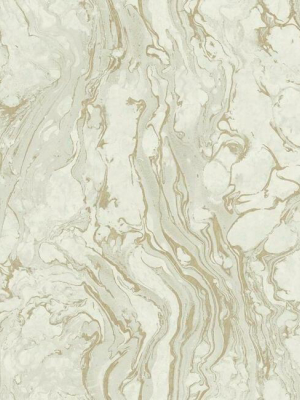 Polished Marble Wallpaper In White And Gold From The Ronald Redding 24 Karat Collection By York Wallcoverings